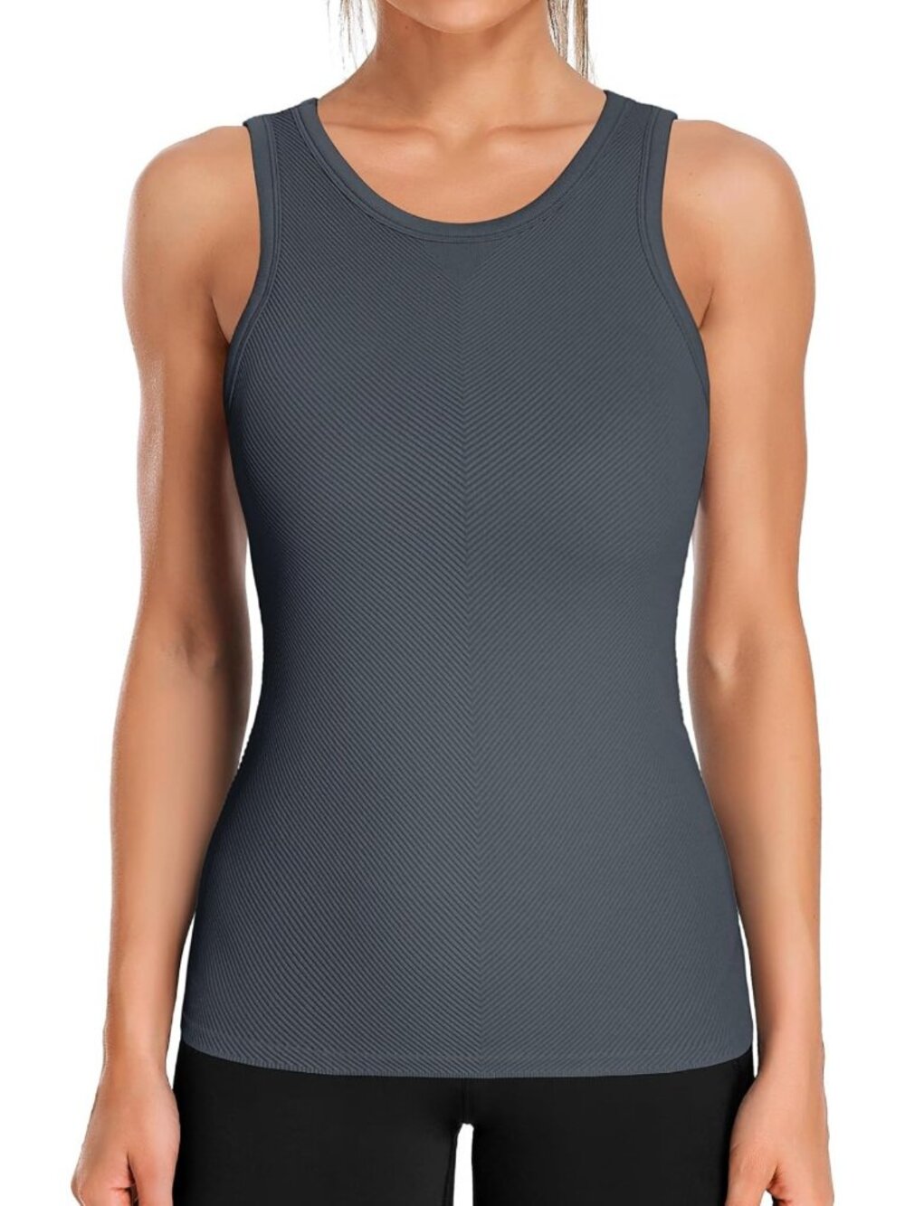 Ribflex Workout Tank Top for Women | Full Length Athletic Gym Top, Activewear